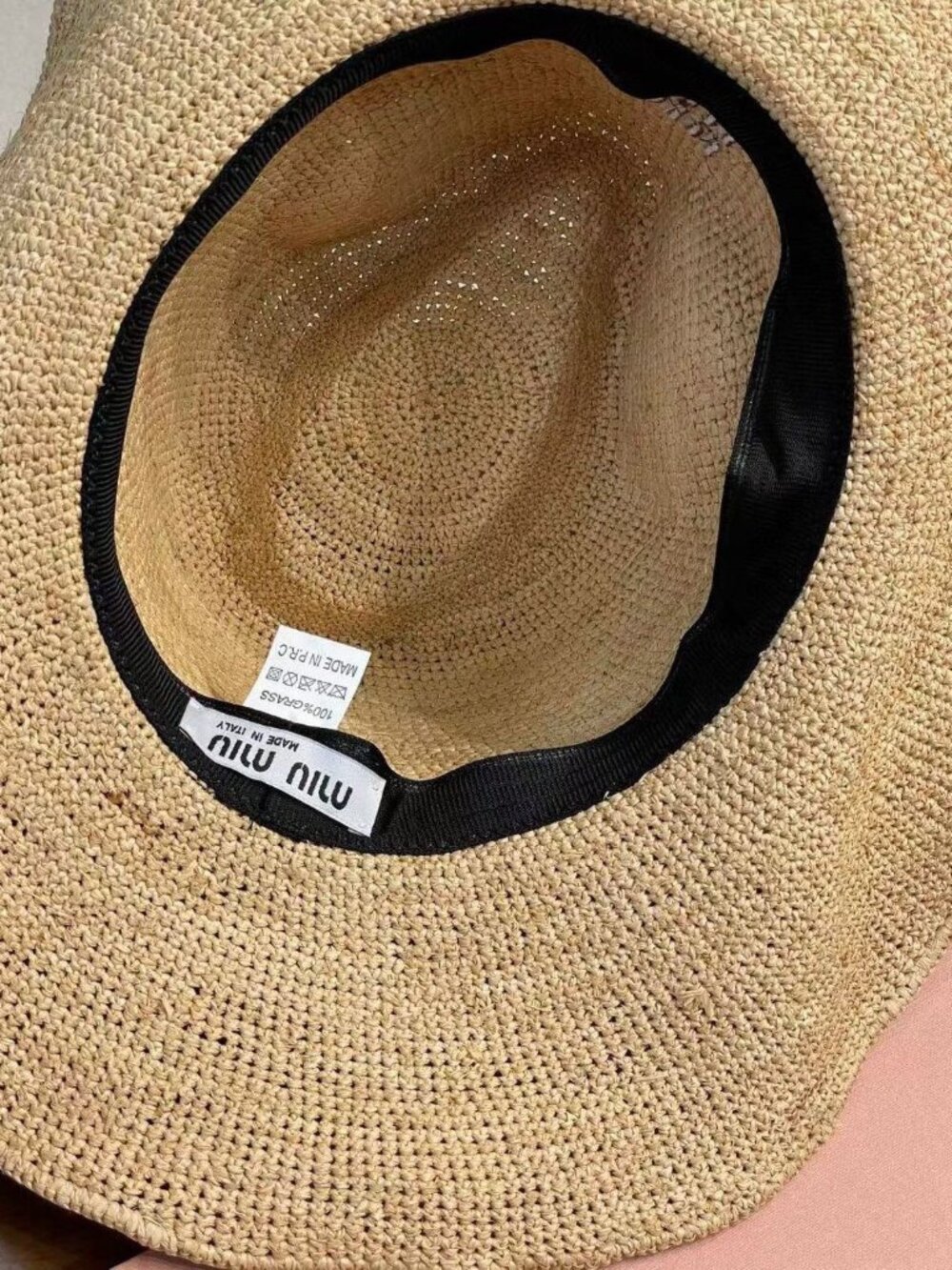 Miu Miu Natural Straw Sun Hat with Red Rope Band - Picture 7 of 8